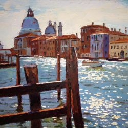 Painting 'Moorings, Grand Canal' by Jeremy Sanders