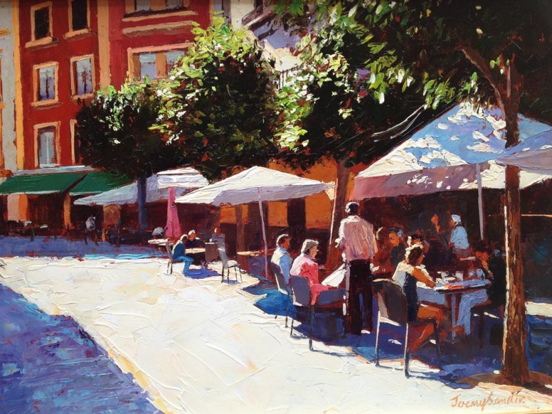 Painting 'Tapas Break, Sevilla' by Jeremy Sanders