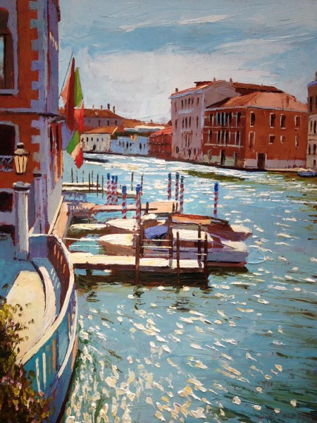 Painting 'Shimmering Light on the Grand Canal' by Jeremy Sanders