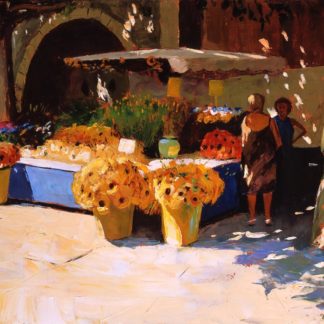 Painting 'Flower Stall, Aix en Provence' by Jeremy Sanders