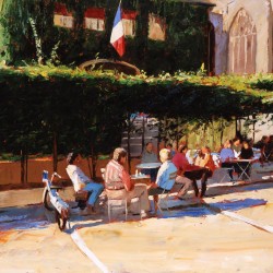 Painting 'A Quiet Corner, Paris' by Jeremy Sanders