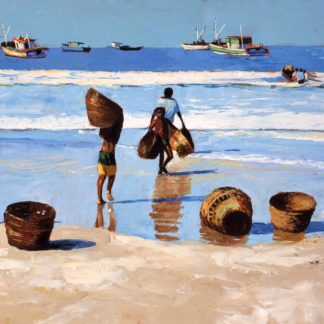 Painting 'Bringing in the Catch' by Jeremy Sanders