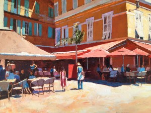 Painting 'Lunch in the Shade, Nice' by Jeremy Sanders
