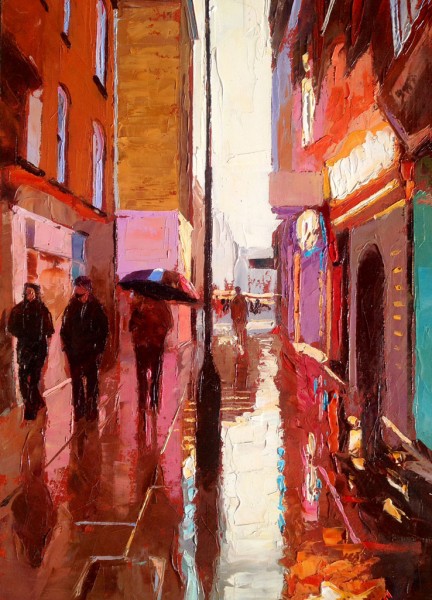 Painting 'Soho Back Alley' by Jeremy Sanders