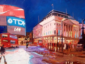 Painting 'Piccadilly Bus' by Jeremy Sanders
