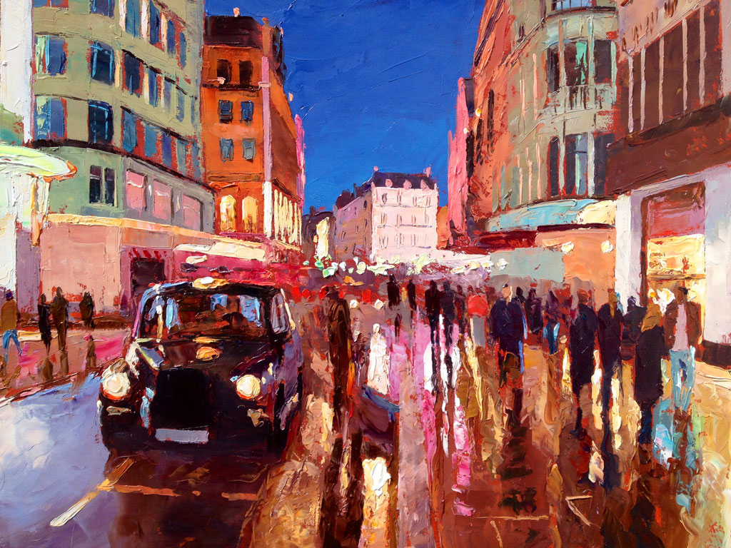 Painting 'Haymarket Taxi' by Jeremy Sanders