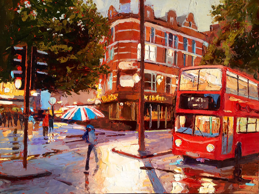 Painting 'Cambridge Circus' by Jeremy Sanders